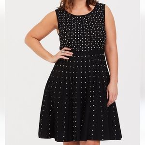 Torrid Women's Black and White Polkadot Skater Sweater Dress Size Torrid 1